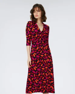 Abigail Silk Jersey Midi Wrap Dress