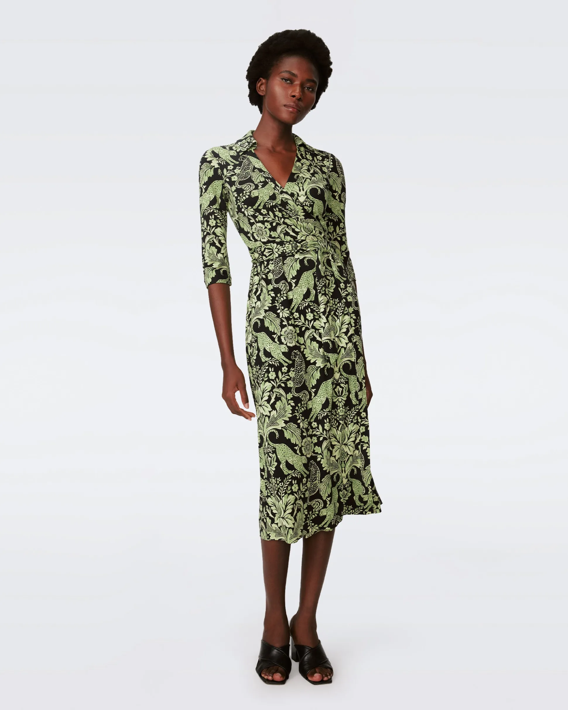 Abigail Silk Jersey Midi Wrap Dress