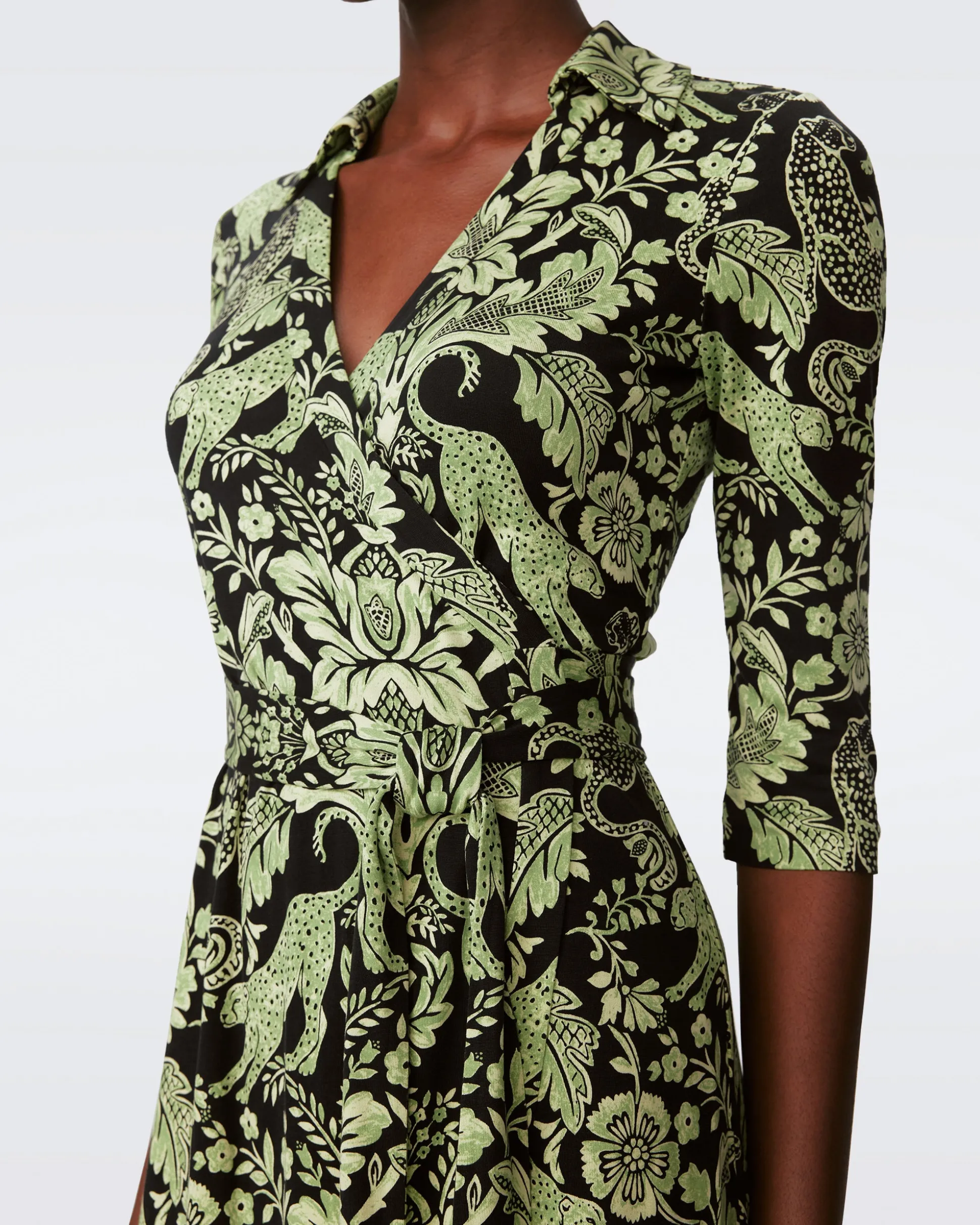 Abigail Silk Jersey Midi Wrap Dress