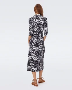 Abigail Silk Jersey Midi Wrap Dress