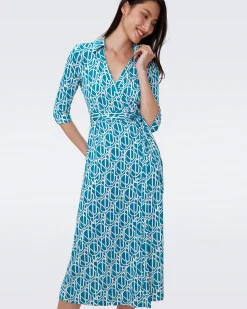 Abigail Silk Jersey Midi Wrap Dress