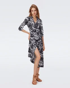 Abigail Silk Jersey Midi Wrap Dress