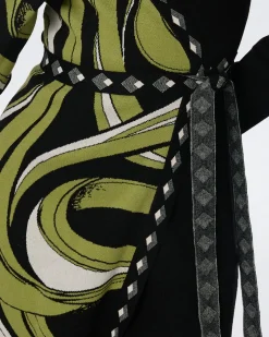 Aubrey Knit Jacquard Wrap Dress
