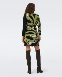 Aubrey Knit Jacquard Wrap Dress