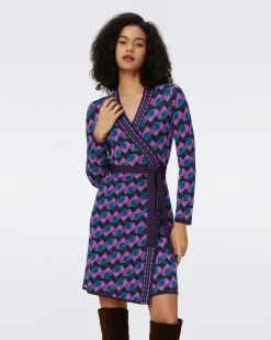 Edwina Knit Jacquard Wrap Dress