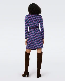 Edwina Knit Jacquard Wrap Dress