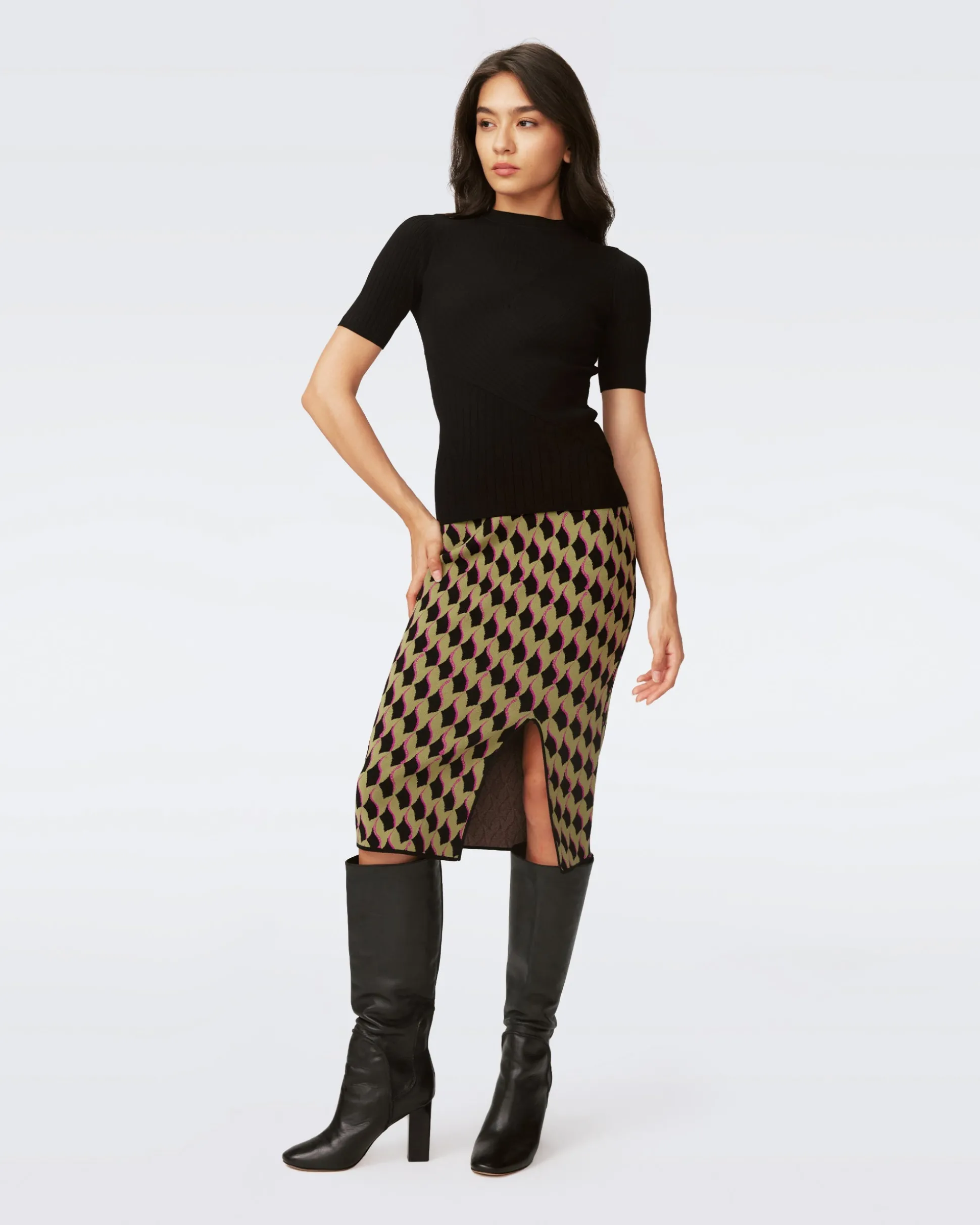Gusta Knit Jacquard Skirt