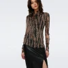 Remy Metallic Mesh Top