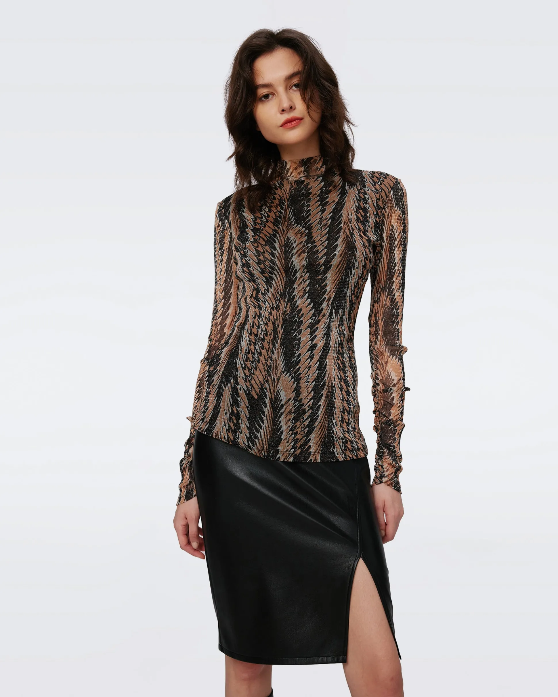 Remy Metallic Mesh Top