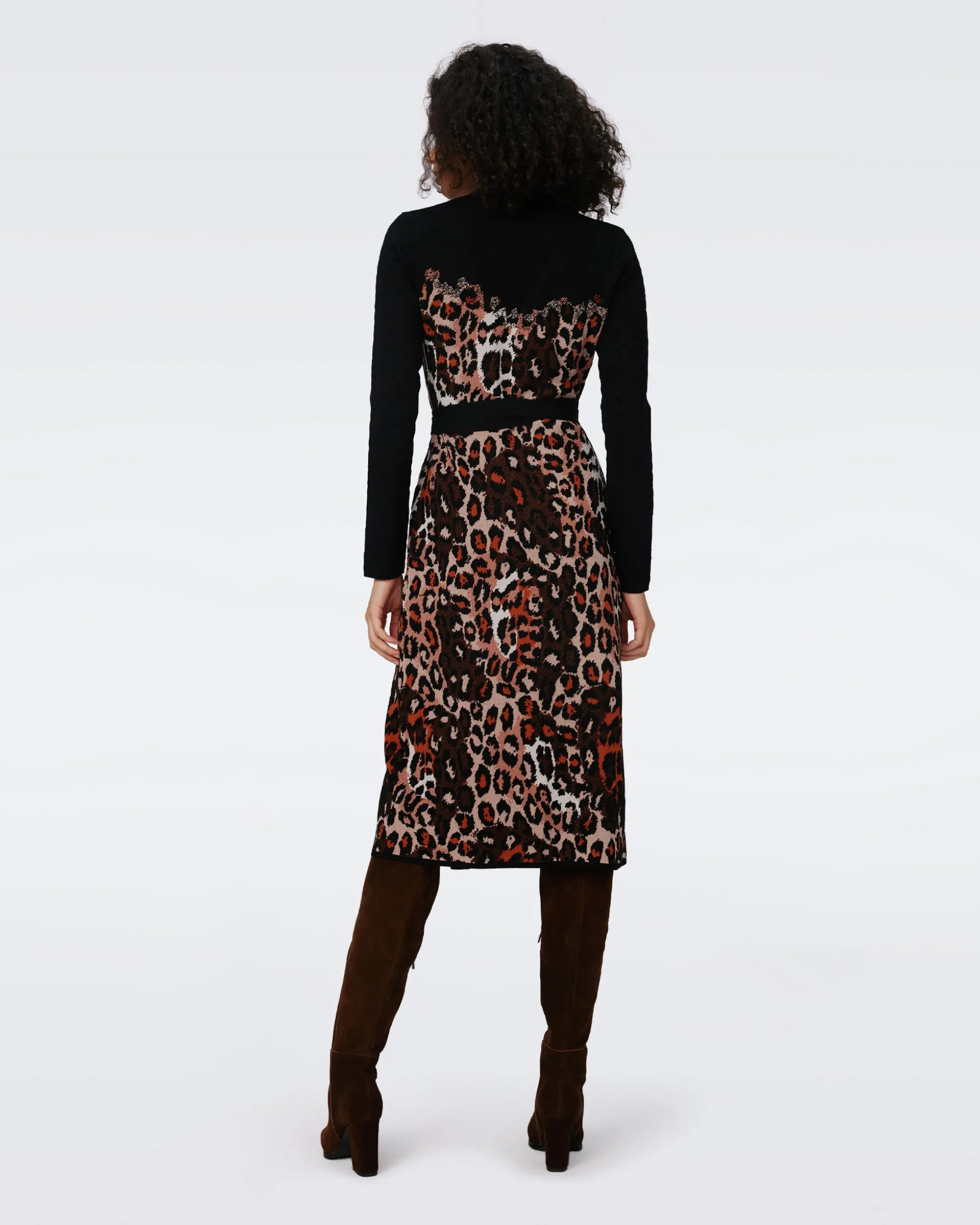 Savannah Knit Jacquard Wrap Dress