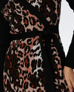 Savannah Knit Jacquard Wrap Dress