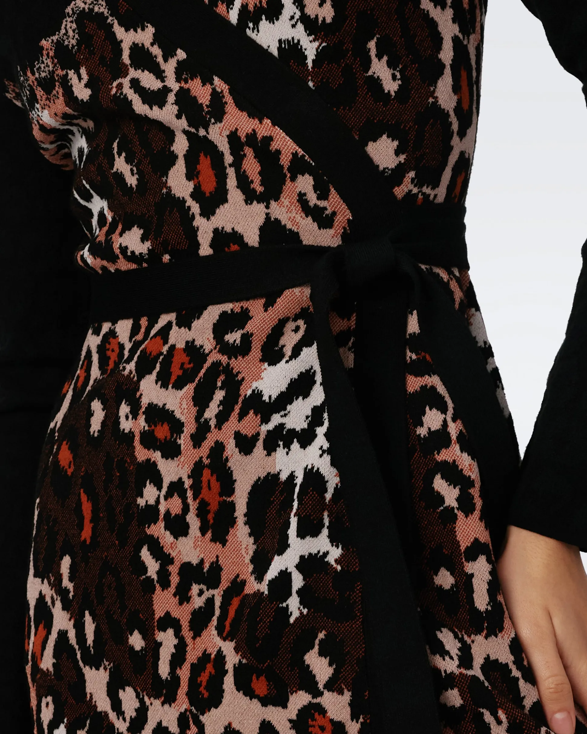 Savannah Knit Jacquard Wrap Dress